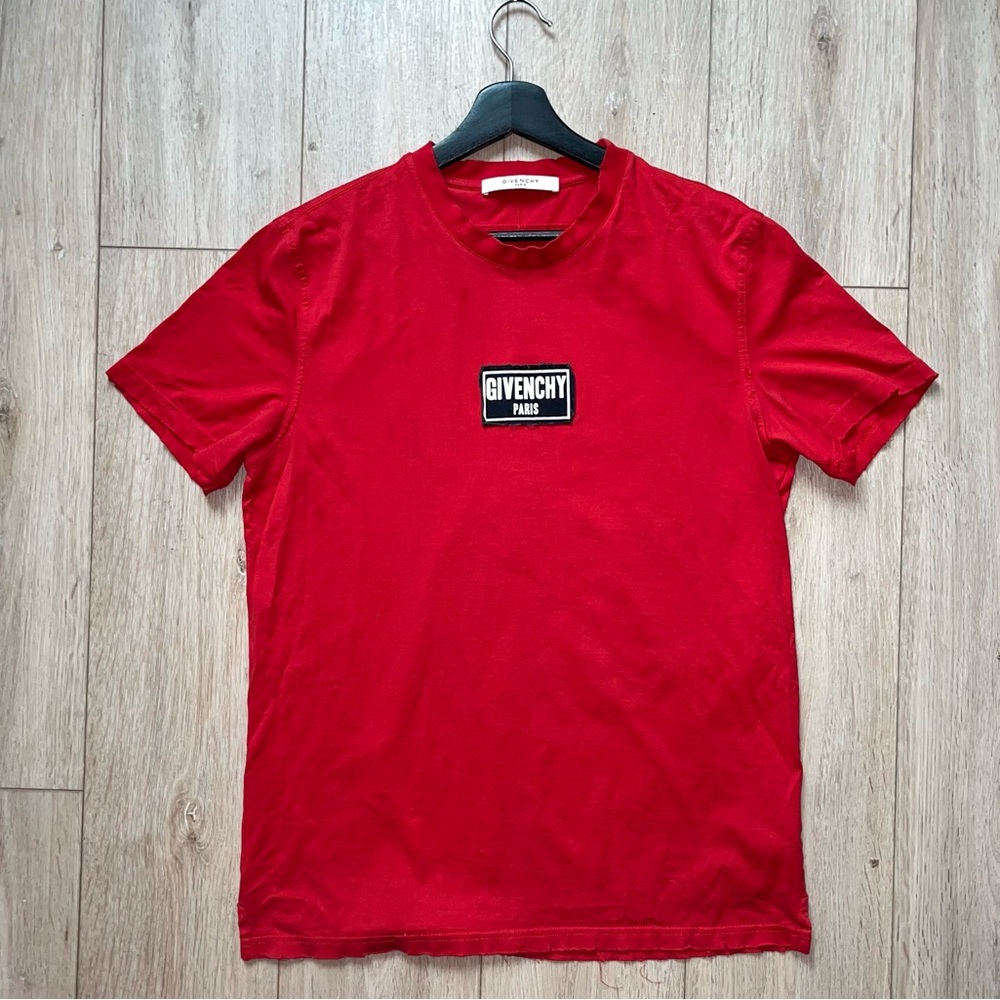 Givenchy Distressed-Effect Logo T-shirt, Red